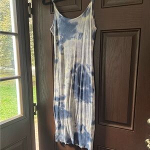 Blue and White Tie-Dye Dress